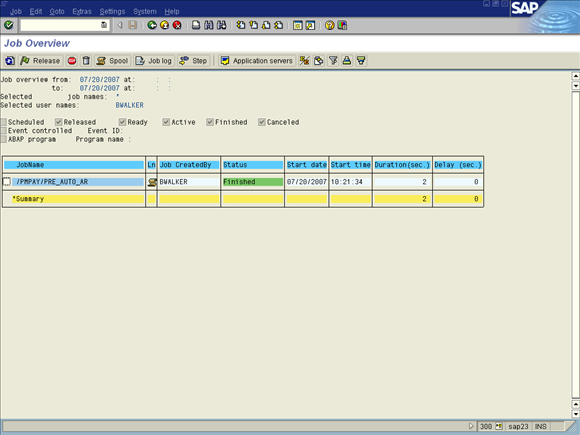 Using a Batch Job to Process Open Items